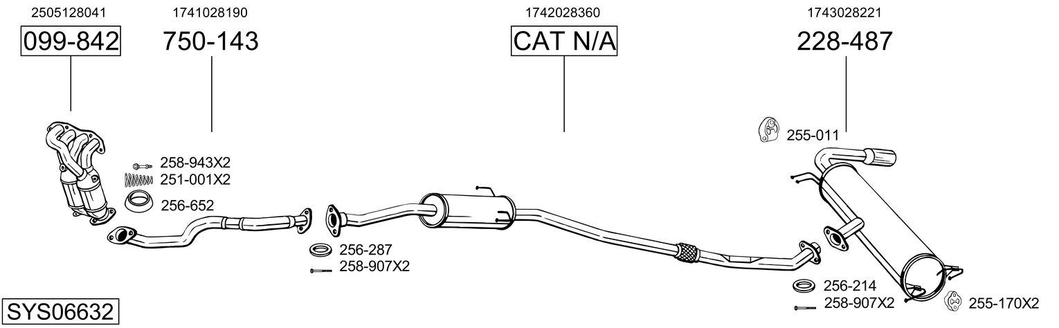 Picture of Exhaust System - BOSAL - SYS06632