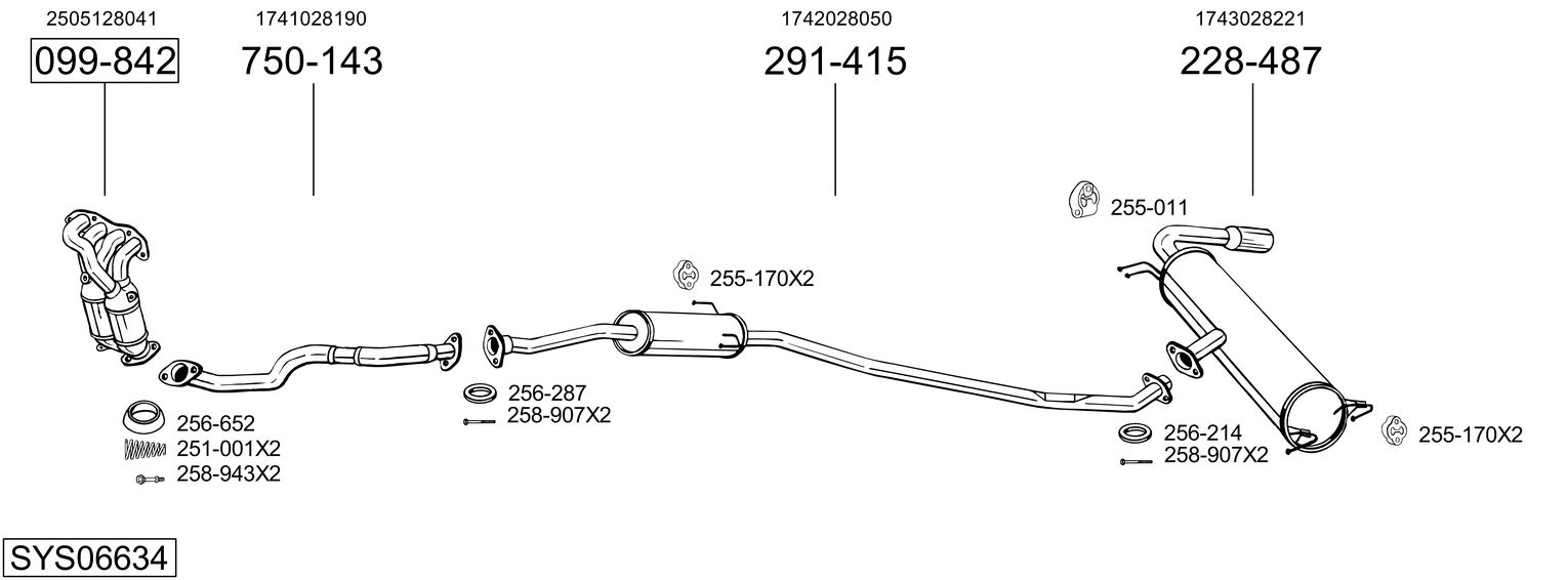 Picture of Exhaust System - BOSAL - SYS06634