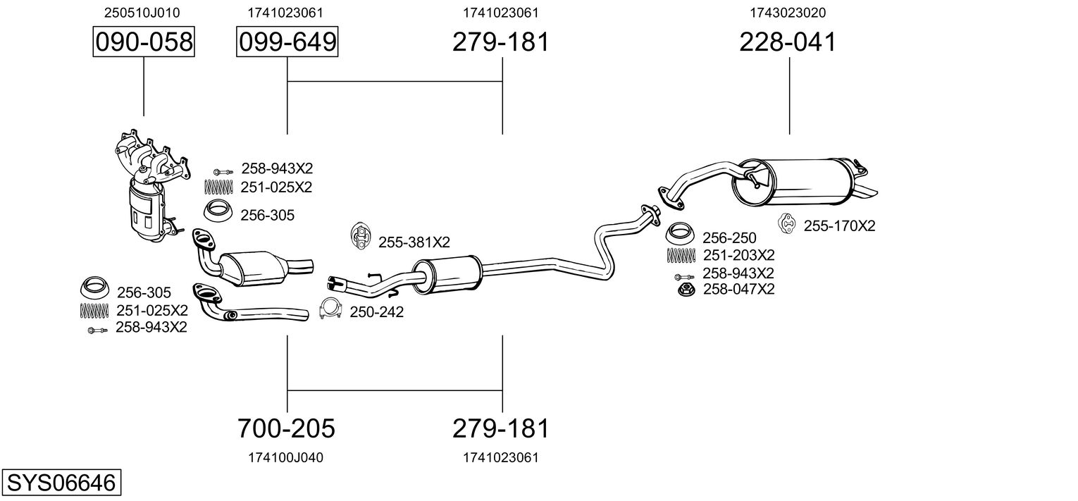 Picture of Exhaust System - BOSAL - SYS06646
