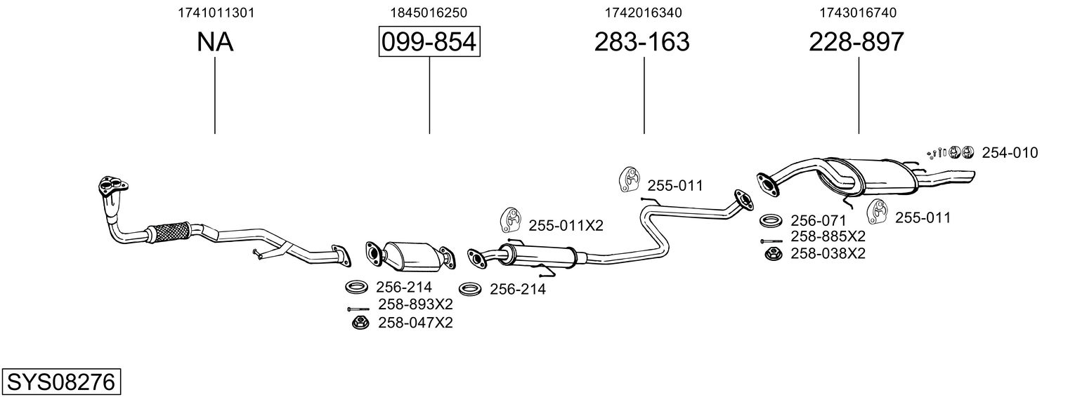 Picture of Exhaust System - BOSAL - SYS08276