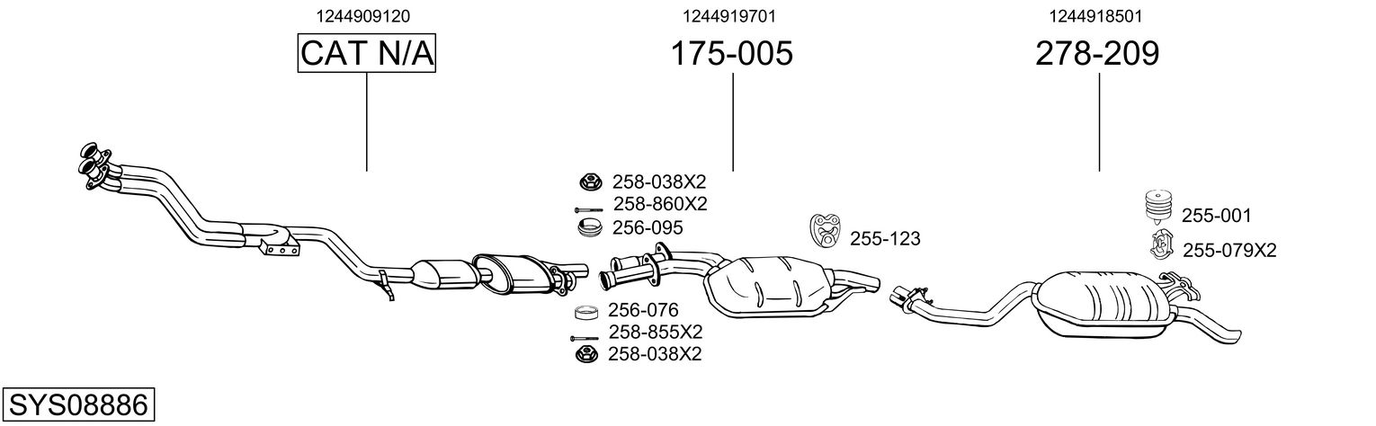 Picture of Exhaust System - BOSAL - SYS08886