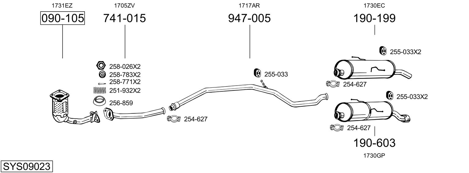 Picture of Exhaust System - BOSAL - SYS09023