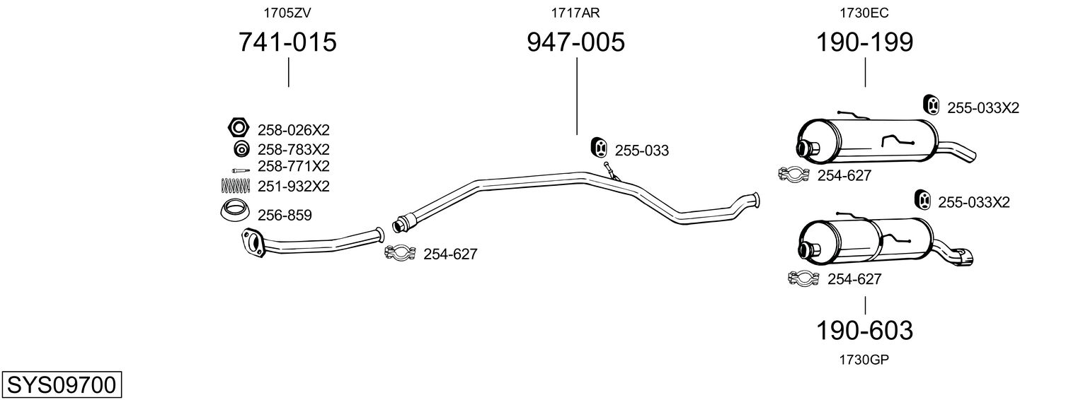 Picture of Exhaust System - BOSAL - SYS09700