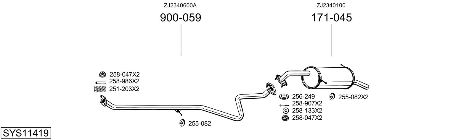 Picture of Exhaust System - BOSAL - SYS11419