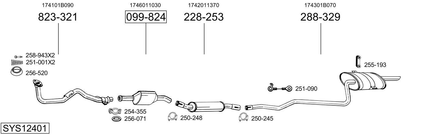 Picture of Exhaust System - BOSAL - SYS12401