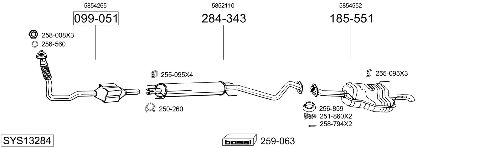 Picture of Exhaust System - BOSAL - SYS13284
