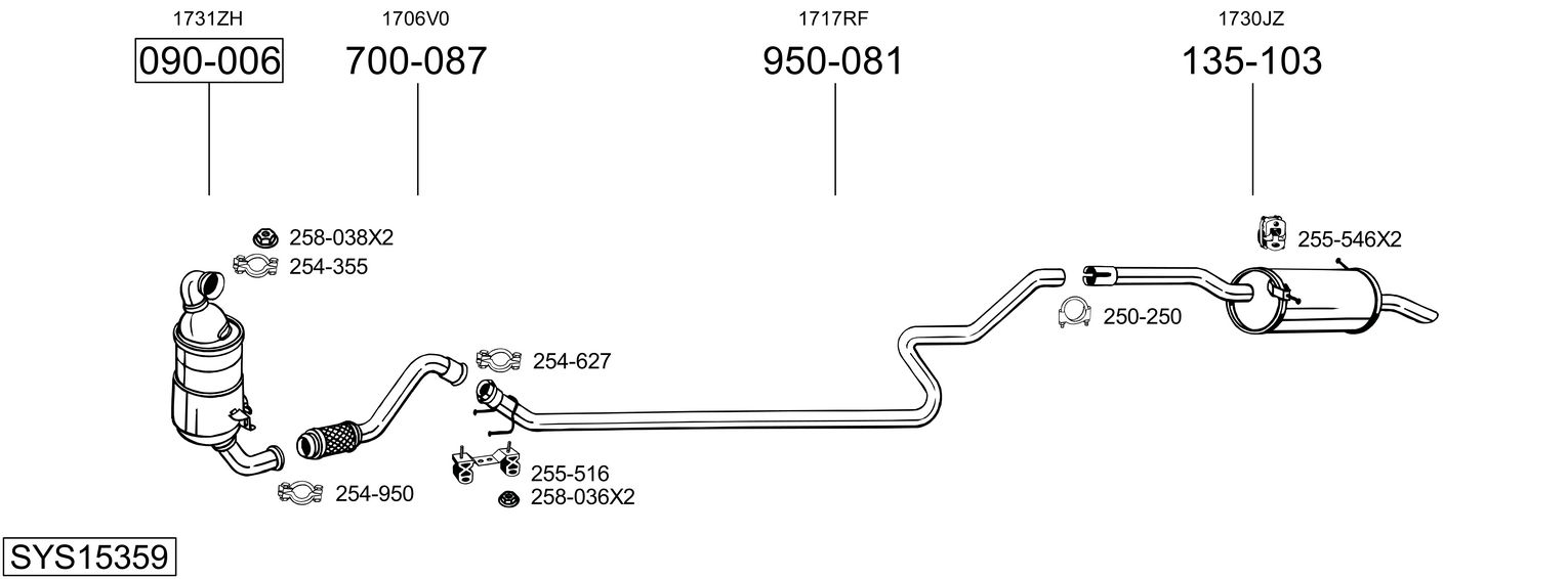 Picture of Exhaust System - BOSAL - SYS15359