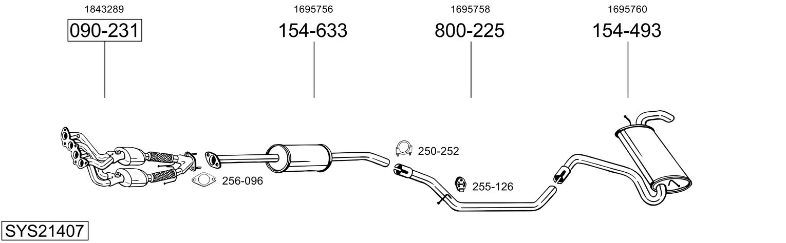 Picture of Exhaust System - BOSAL - SYS21407