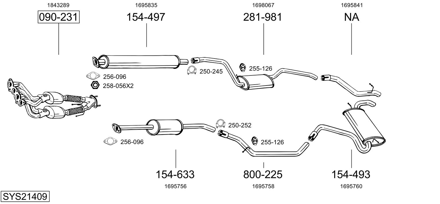 Picture of Exhaust System - BOSAL - SYS21409