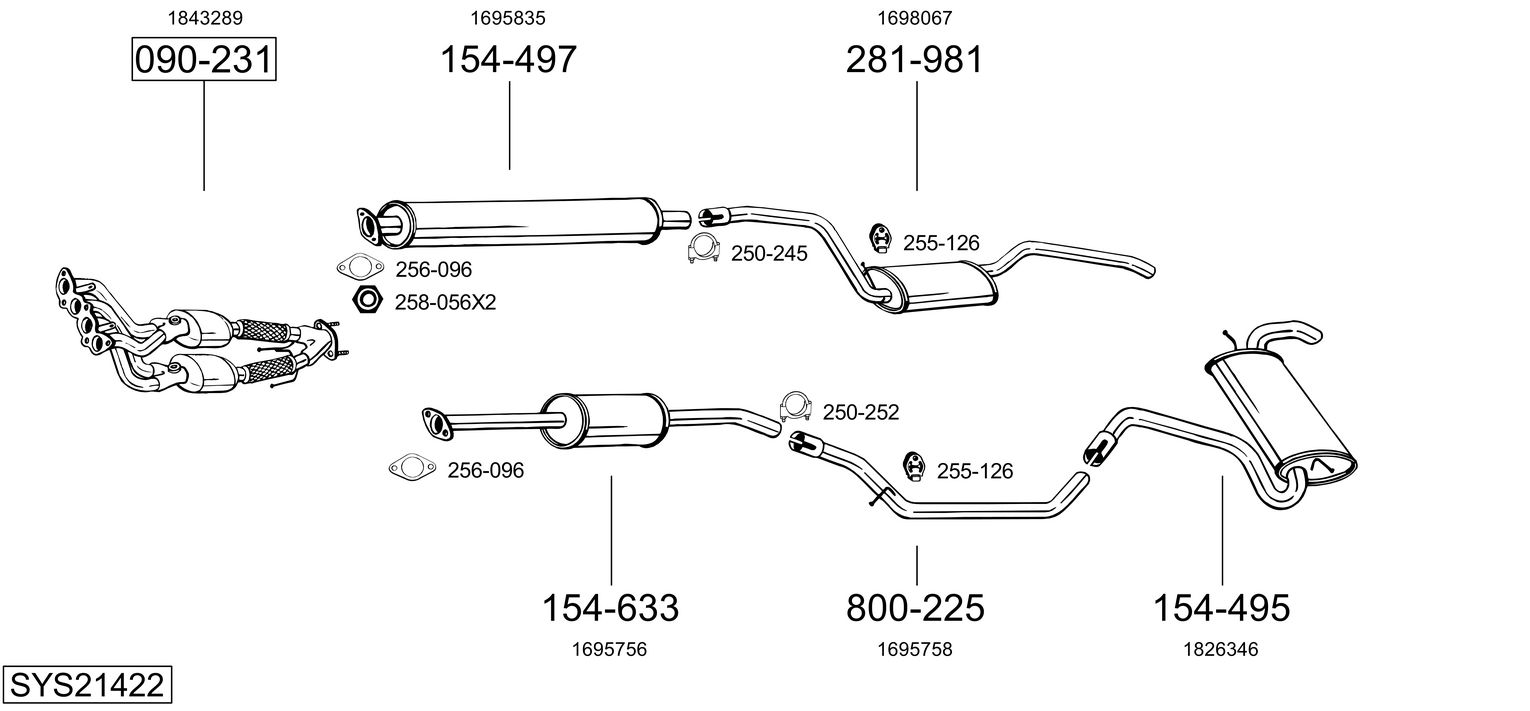 Picture of Exhaust System - BOSAL - SYS21422