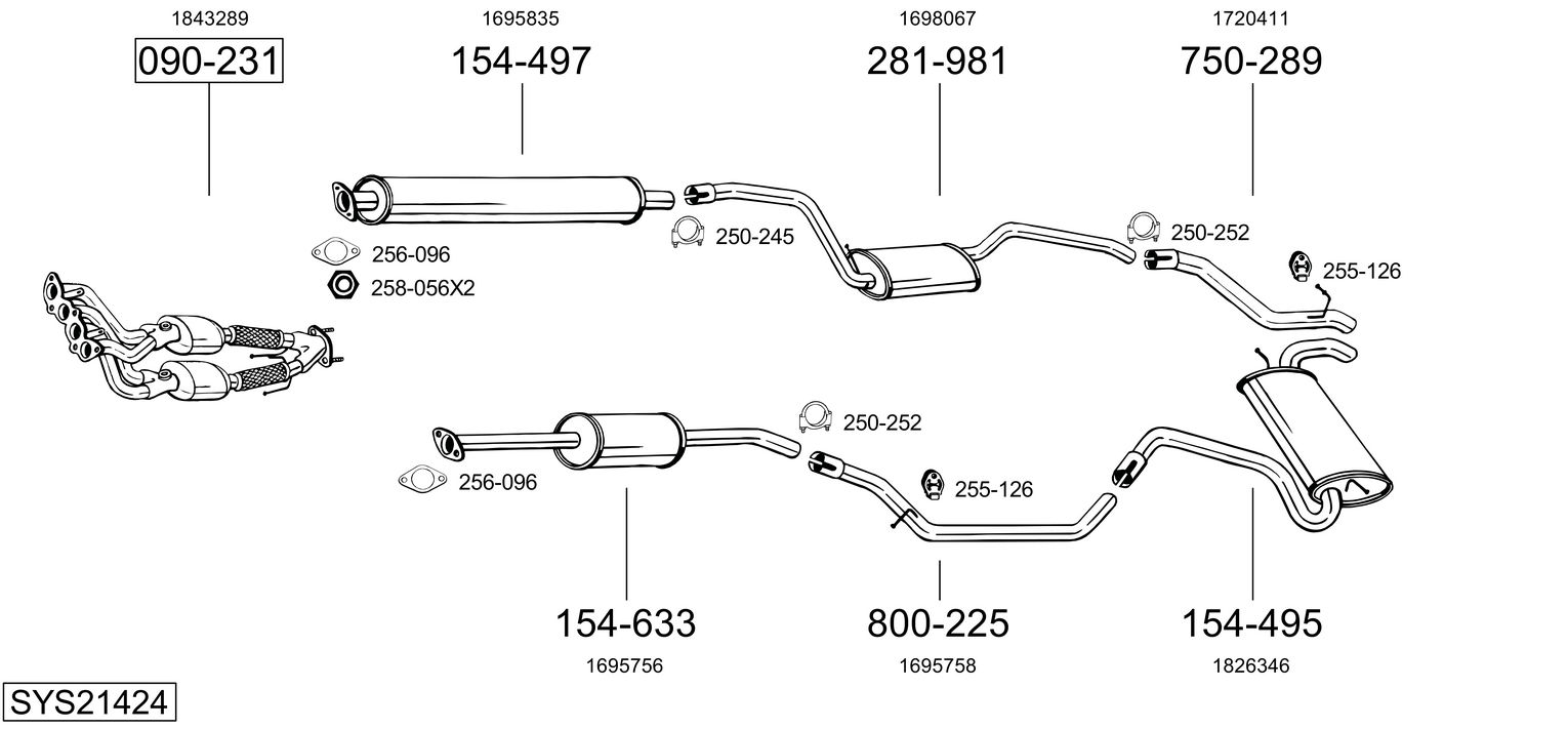 Picture of Exhaust System - BOSAL - SYS21424
