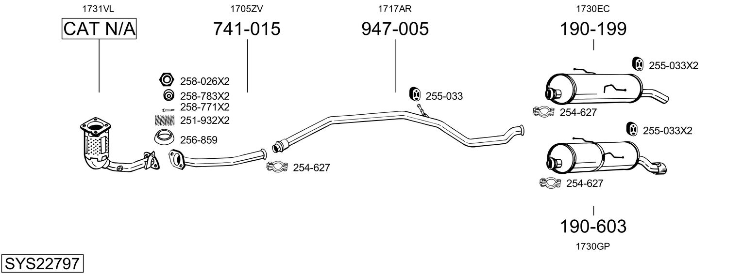 Picture of Exhaust System - BOSAL - SYS22797