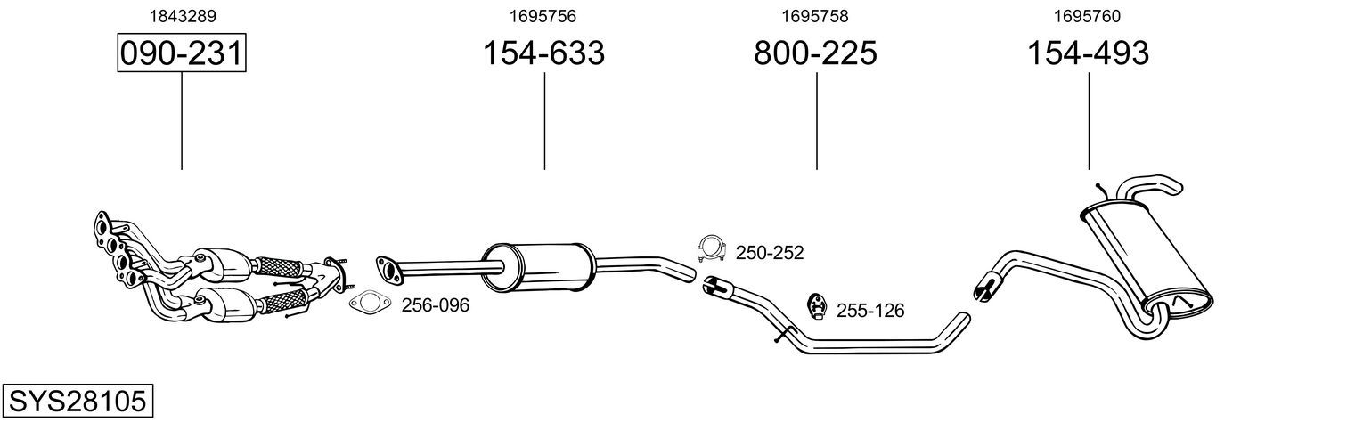 Picture of Exhaust System - BOSAL - SYS28105