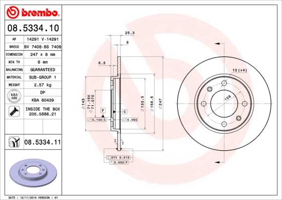 ZADNJI KOČIONI DISKOVI - BREMBO - 08.5334.10