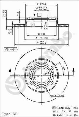 ZADNJI KOČIONI DISKOVI - BREMBO - 08.9136.11