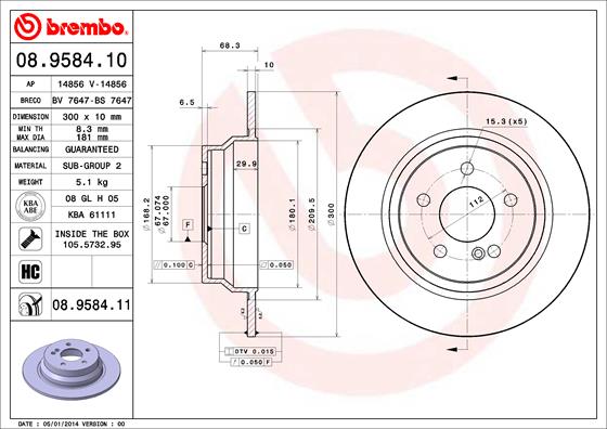 ZADNJI KOČIONI DISKOVI - BREMBO - 08.9584.10