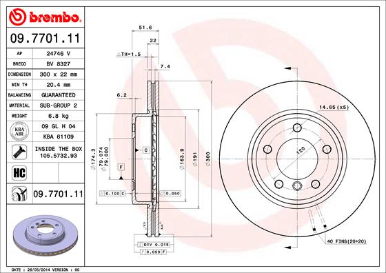 PREDNJI KOČIONI DISKOVI - BREMBO - 09.7701.11