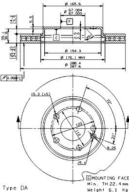 PREDNJI KOČIONI DISKOVI - BREMBO - 09.8681.10