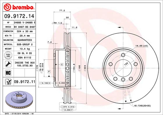 PREDNJI KOČIONI DISKOVI - BREMBO - 09.9172.11