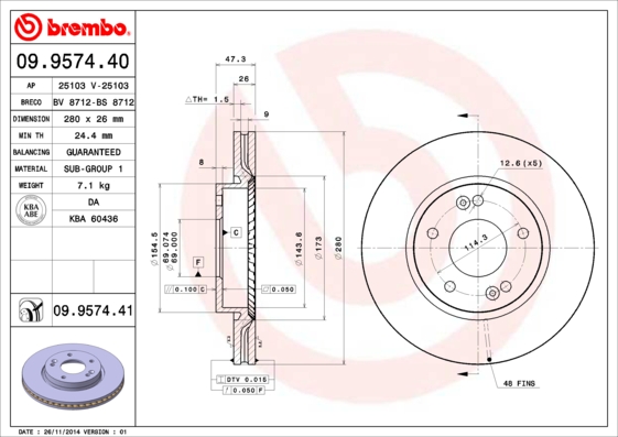 PREDNJI KOČIONI DISKOVI - BREMBO - 09.9574.40