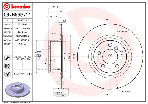 ZADNJI KOČIONI DISKOVI - BREMBO - 09.B569.11