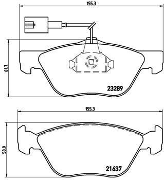 Slika BREMBO - P 23 077 - Komplet pločica, disk-kočnica (Kočioni uređaj)