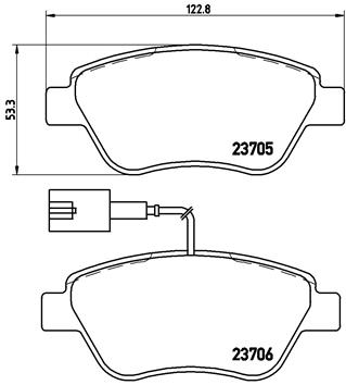 PREDNJE KOČIONE PLOČICE - BREMBO - P 23 085