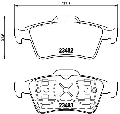 Slika BREMBO - P 59 044 - Komplet pločica, disk-kočnica (Kočioni uređaj)