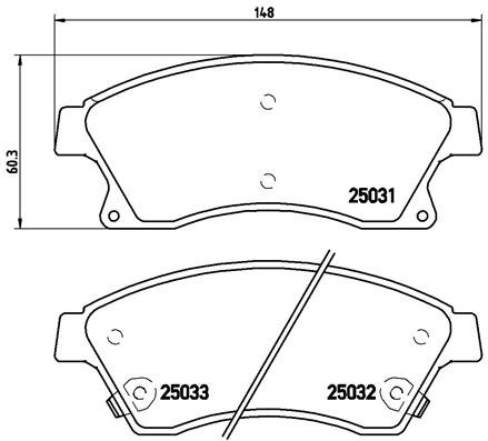 Slika BREMBO - P 59 076 - Komplet pločica, disk-kočnica (Kočioni uređaj)