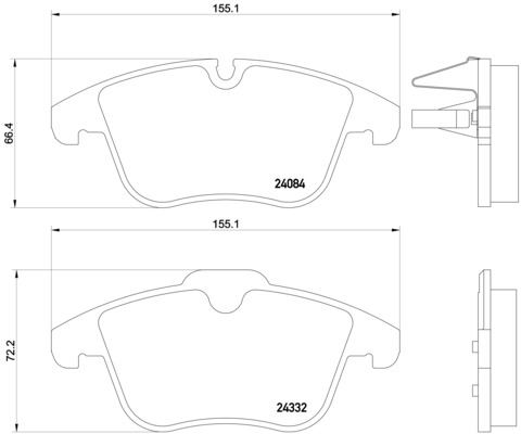 PREDNJE KOČIONE PLOČICE - BREMBO - P 61 106