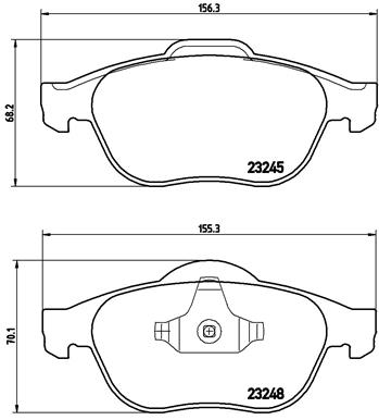 Slika BREMBO - P 68 032 - Komplet pločica, disk-kočnica (Kočioni uređaj)