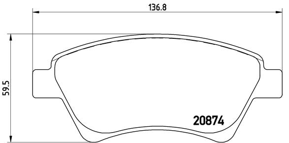 Slika BREMBO - P 68 034 - Komplet pločica, disk-kočnica (Kočioni uređaj)