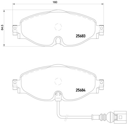 PREDNJE KOČIONE PLOČICE - BREMBO - P 85 126