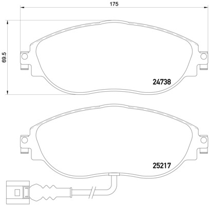 BREMBO - P 85 131X - Komplet pločica, disk-kočnica (Kočioni uređaj)