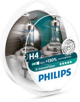 Picture of Philips H4 12V 60/55W +130% Pair XtremeVision Bulbs