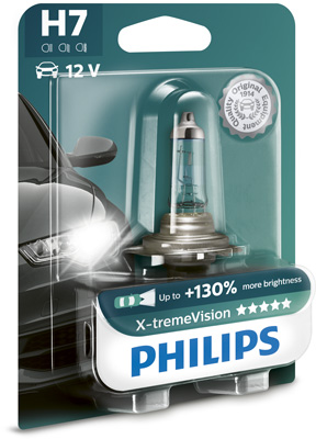 Picture of PHILIPS H7 12V 55W +130% PAIR XTREMEVISION BULBS