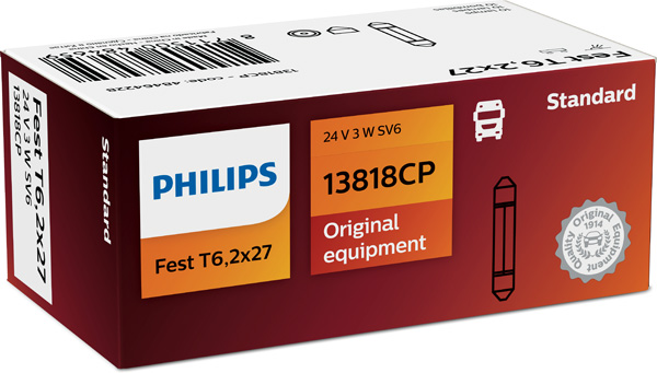 Picture of PHILIPS - 13818CP - Bulb, boot interior light (Lighting System, universal)