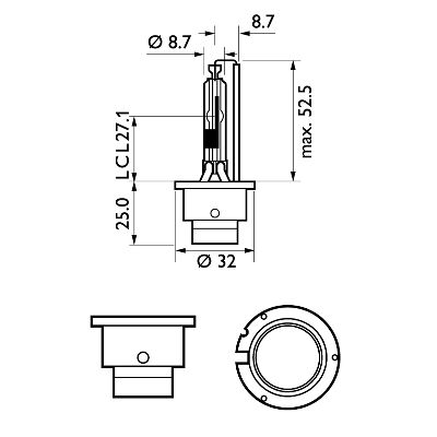 Picture of Philips D2R 85V 35W Vision Xenon Headlight Bulb