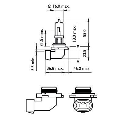 Picture of PHILIPS - 9005PRB1 - Bulb, spotlight (Lights)