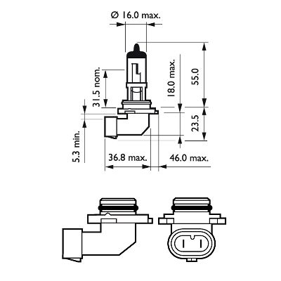 Picture of Philips HB4 9006 12V 55W Vision Halogen Bulb