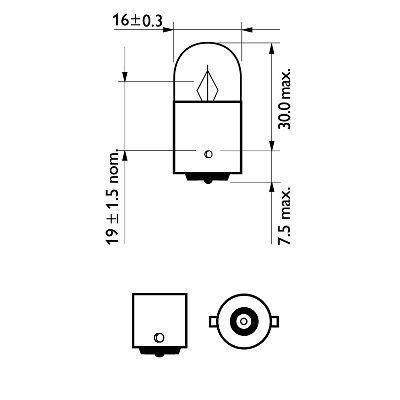 Picture of Philips 12V R5W Pair Bulbs (BA15s)