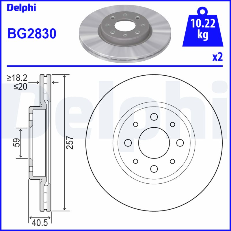 PREDNJI KOČIONI DISKOVI - DELPHI - BG2830