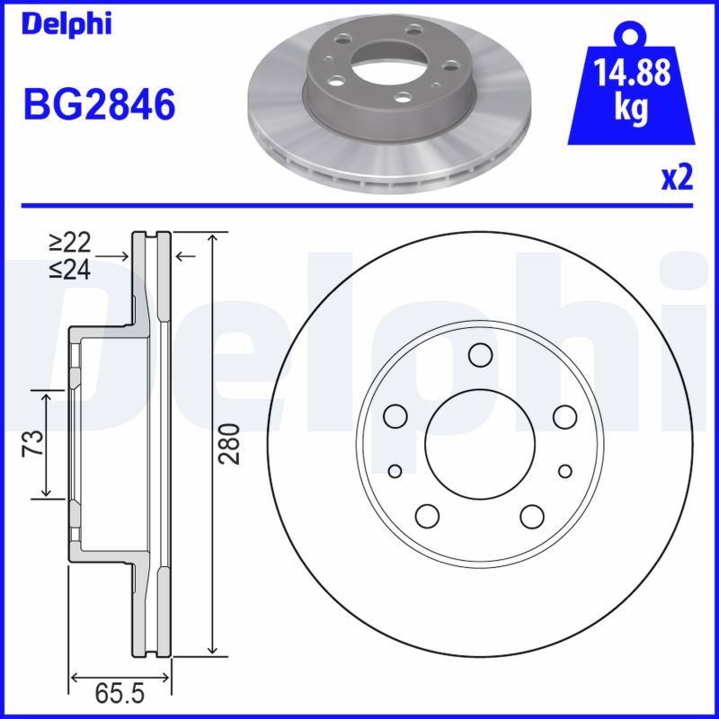 PREDNJI KOČIONI DISKOVI - DELPHI - BG2846