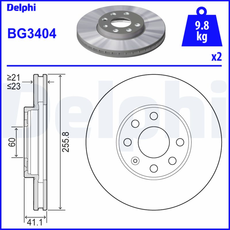 PREDNJI KOČIONI DISKOVI - DELPHI - BG3404