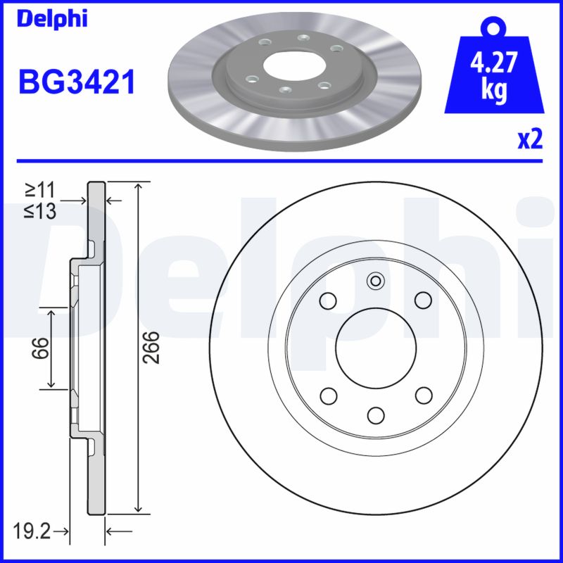 PREDNJI KOČIONI DISKOVI - DELPHI - BG3421