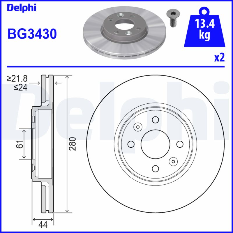 PREDNJI KOČIONI DISKOVI - DELPHI - BG3430