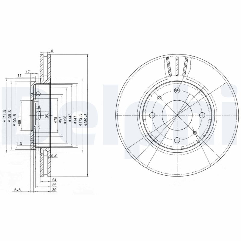 Slika DELPHI - BG3501C - Kočioni disk (Kočioni uređaj)