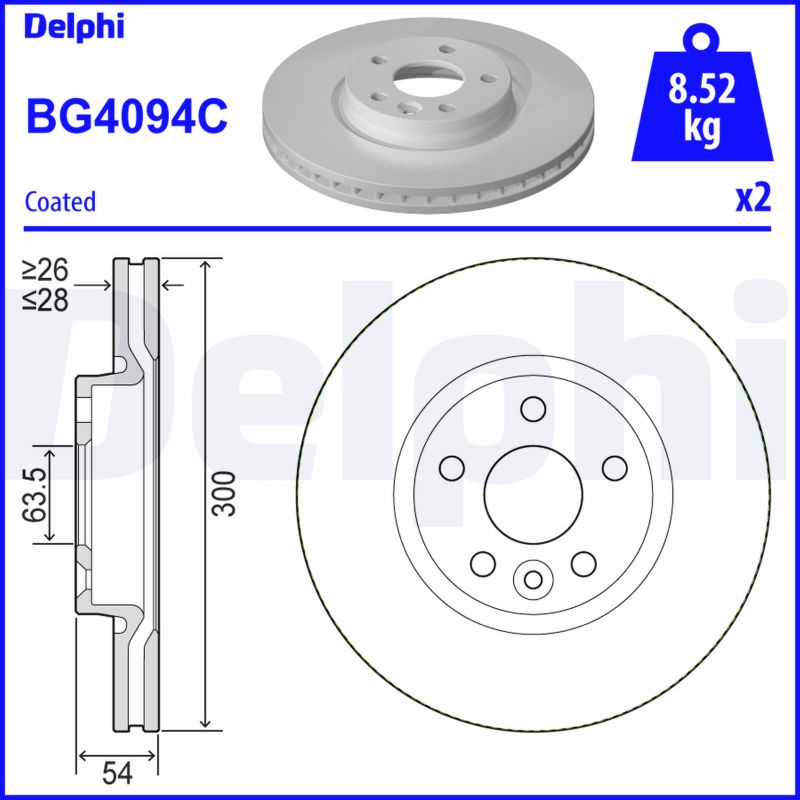 PREDNJI KOČIONI DISKOVI - DELPHI - BG4094C