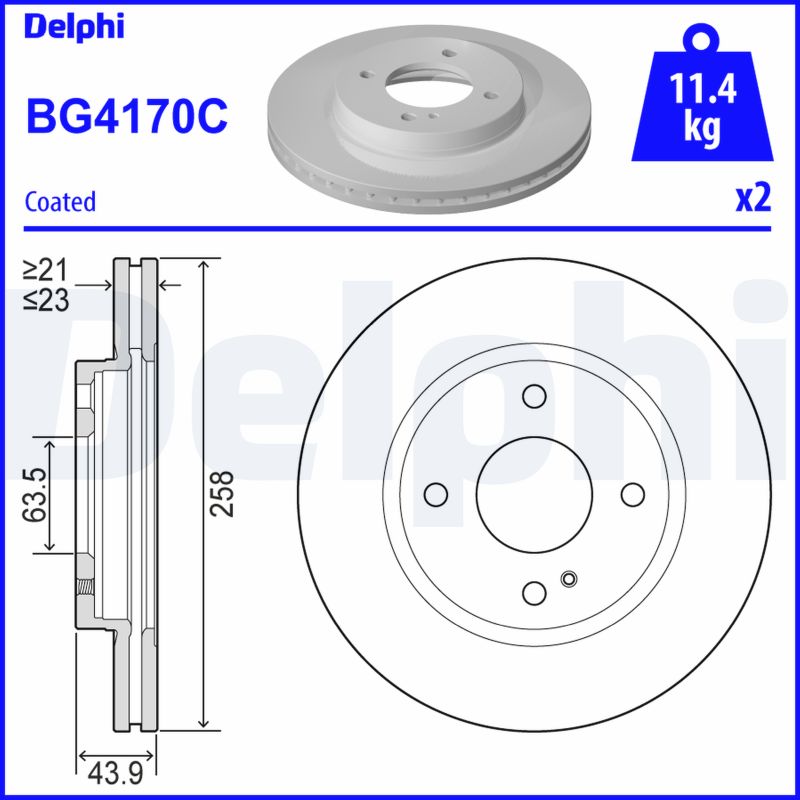 PREDNJI KOČIONI DISKOVI - DELPHI - BG4170C