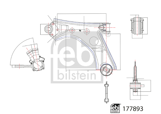 Picture of FEBI BILSTEIN - 177893 - Control Arm/Trailing Arm, wheel suspension (Wheel Suspension)